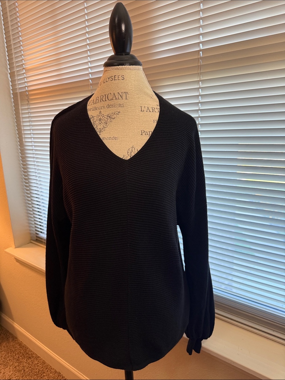 Women's Black V-Neck Sweater